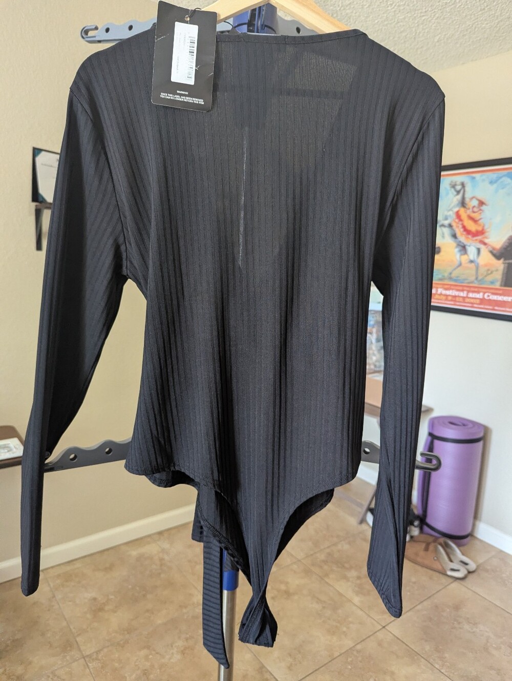 NWT PrettyLittleThing Black Ribbed Bodysuit - Picture 7 of 9